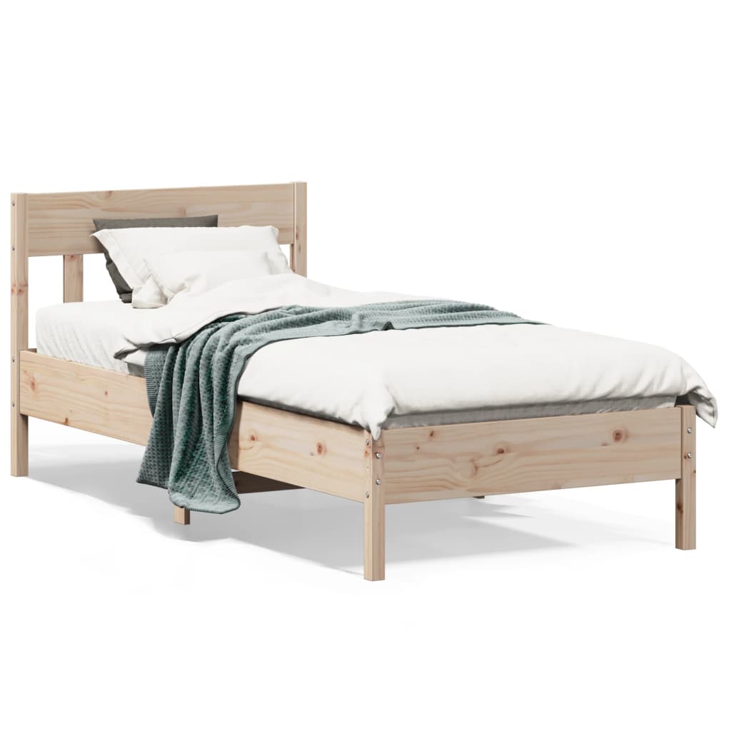 Bed Frame without Mattress 75x190 cm Small Single Solid Wood Pine