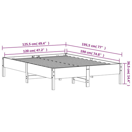 Bed Frame Without Mattress Small Double Solid Wood Pine
