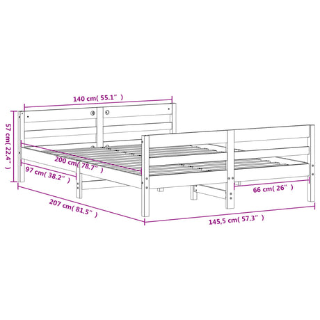 Bed Frame Without Mattress Solid Wood Pine