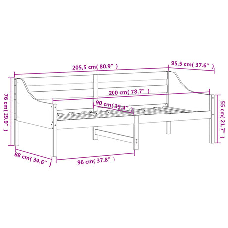Day Bed Without Mattress Solid Wood Pine