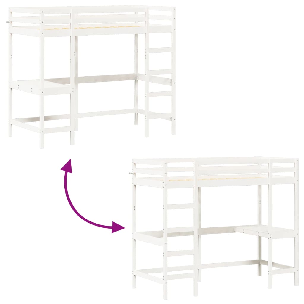 Loft Bed Without Mattress Solid Wood Pine