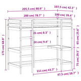 Loft Bed Without Mattress Solid Wood Pine
