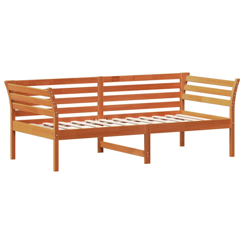 Day Bed without Mattress Wax Brown 75x190 cm Small Single Solid Wood Pine