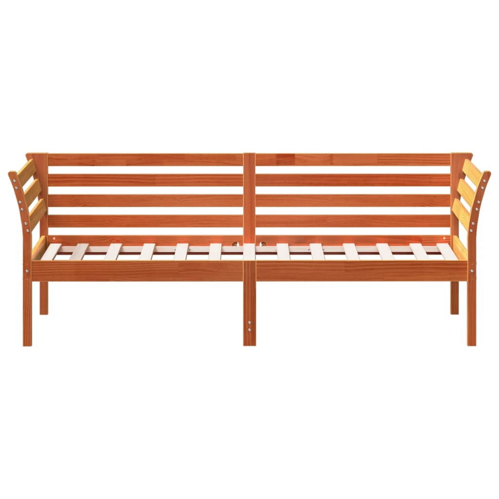 Day Bed without Mattress Wax Brown 75x190 cm Small Single Solid Wood Pine