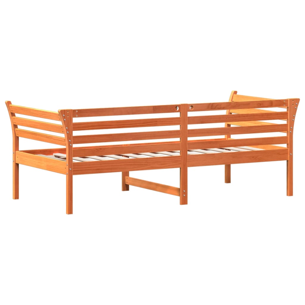 Day Bed without Mattress Wax Brown 75x190 cm Small Single Solid Wood Pine