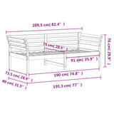 Day Bed without Mattress Wax Brown 75x190 cm Small Single Solid Wood Pine