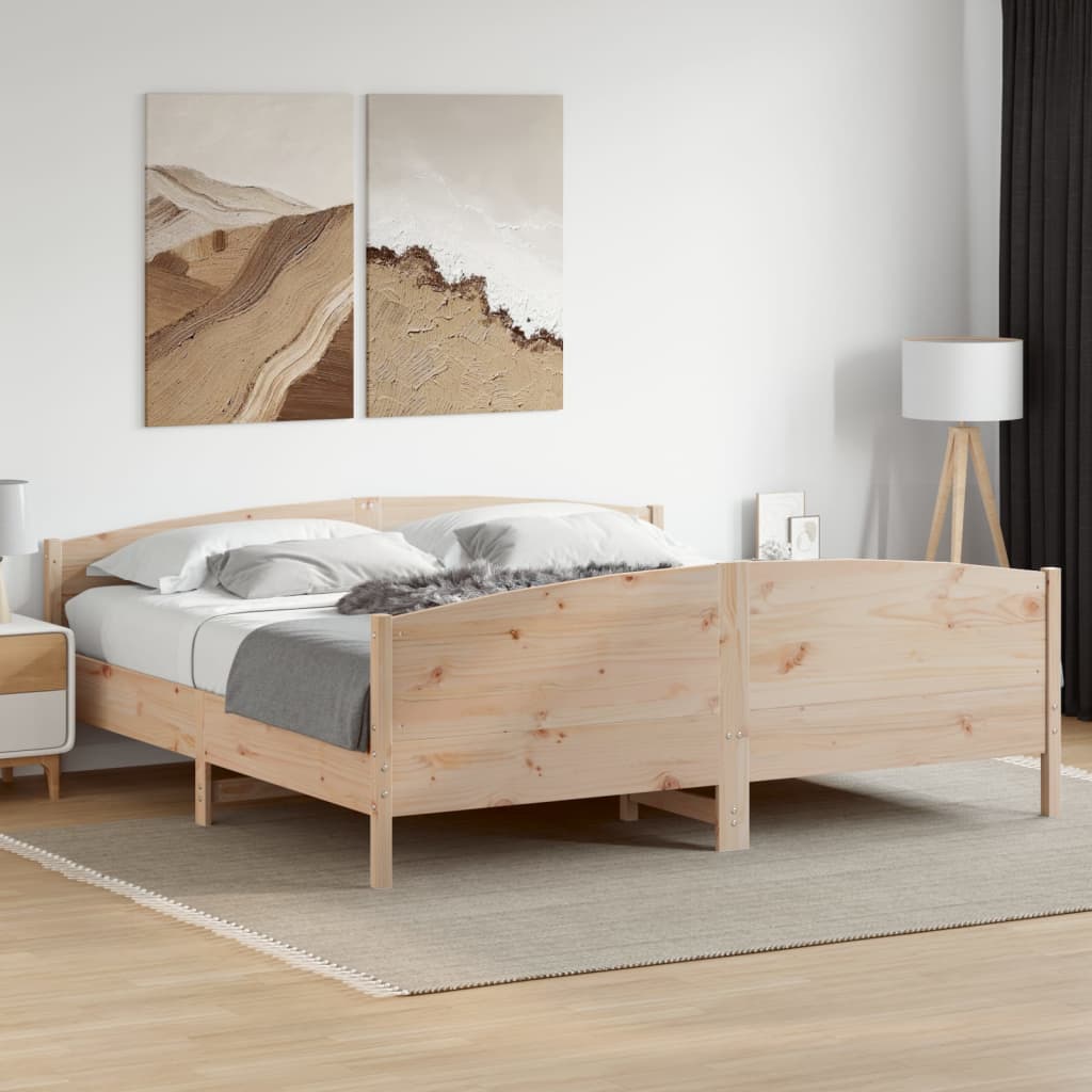 Bed Frame Without Mattress Solid Wood Pine