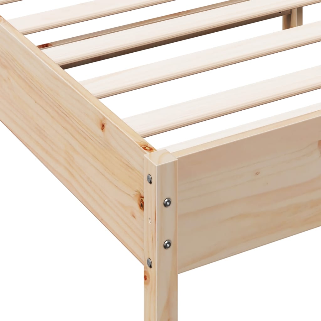 Bed Frame without Mattress 200x200 cm Solid Wood Pine
