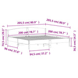 Bed Frame without Mattress 200x200 cm Solid Wood Pine