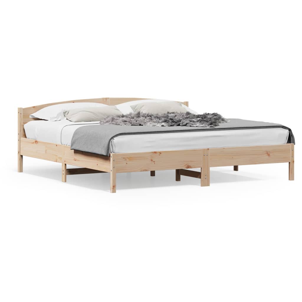 Bed Frame without Mattress 200x200 cm Solid Wood Pine