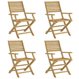 Folding Garden Chairs 4 Pcs 54.5X61.5X86.5 Cm Solid Wood Acacia