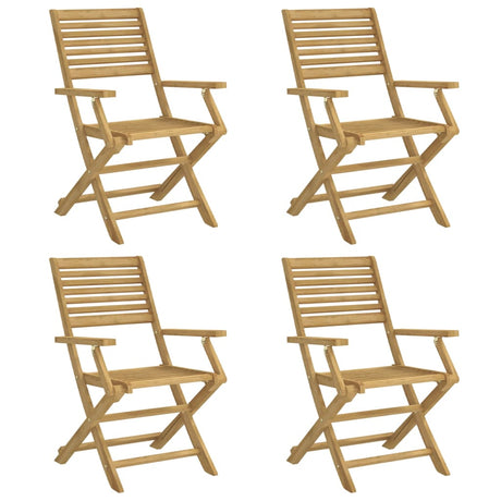 Folding Garden Chairs 4 Pcs 54.5X61.5X86.5 Cm Solid Wood Acacia