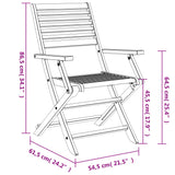 Folding Garden Chairs 4 Pcs 54.5X61.5X86.5 Cm Solid Wood Acacia