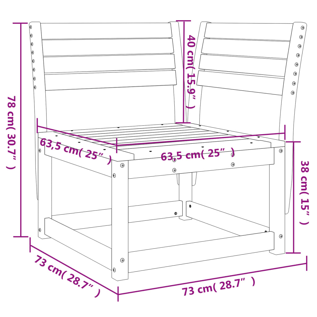 Garden Sofa Corner 73X73X78 Cm Impregnated Wood Pine