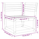Garden Sofa Corner 73X73X78 Cm Impregnated Wood Pine