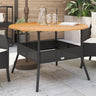 Garden Table With Acacia Wood Top Ø110X71 Cm Poly Rattan