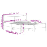 Bed Frame Without Mattress Solid Wood Pine