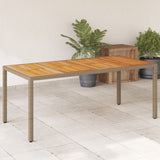 Garden Table With Acacia Wood Top 190X90X75 Cm Poly Rattan