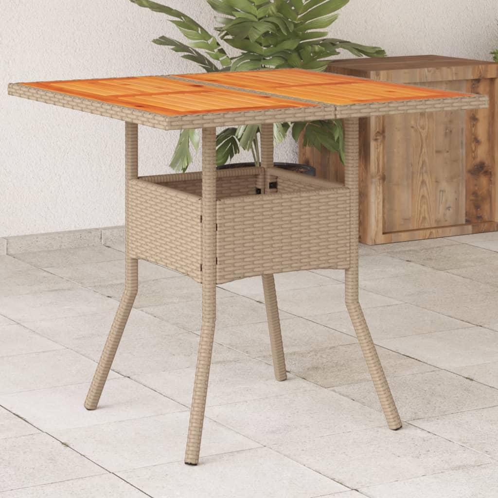 Garden Table With Top 80X80X75 Cm Poly Rattan