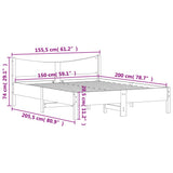 Bed Frame Without Mattress King Size Solid Wood Pine