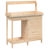 Potting Table With Cabinet 110.5X45X124.5 Cm Solid Wood Fir
