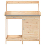 Potting Table With Cabinet 110.5X45X124.5 Cm Solid Wood Fir