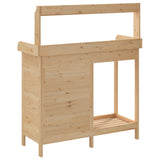 Potting Table With Cabinet 110.5X45X124.5 Cm Solid Wood Fir