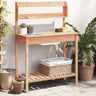 Potting Table With Sink 147.5X44X139.5 Cm Solid Wood Fir