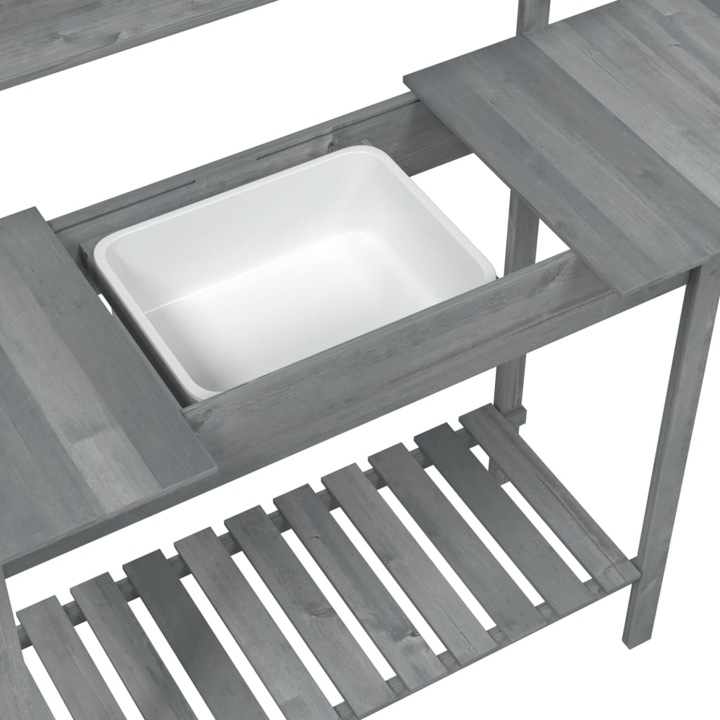 Potting Table With Sink 147.5X44X139.5 Cm Solid Wood Fir