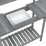 Potting Table With Sink 147.5X44X139.5 Cm Solid Wood Fir