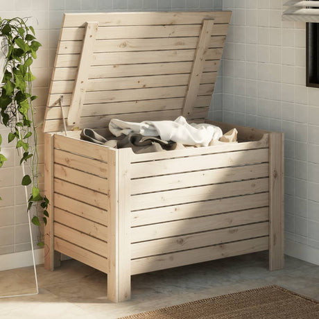 Storage Box With Lid Rana Solid Wood Pine