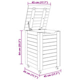 Laundry Basket With Wheels Rana 45X45X64 Cm Solid Wood Pine
