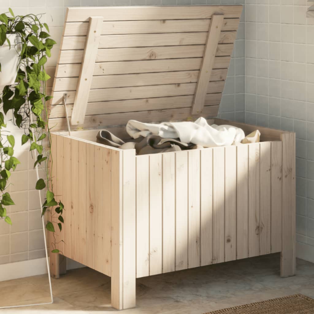Storage Box With Lid Rana Solid Wood Pine