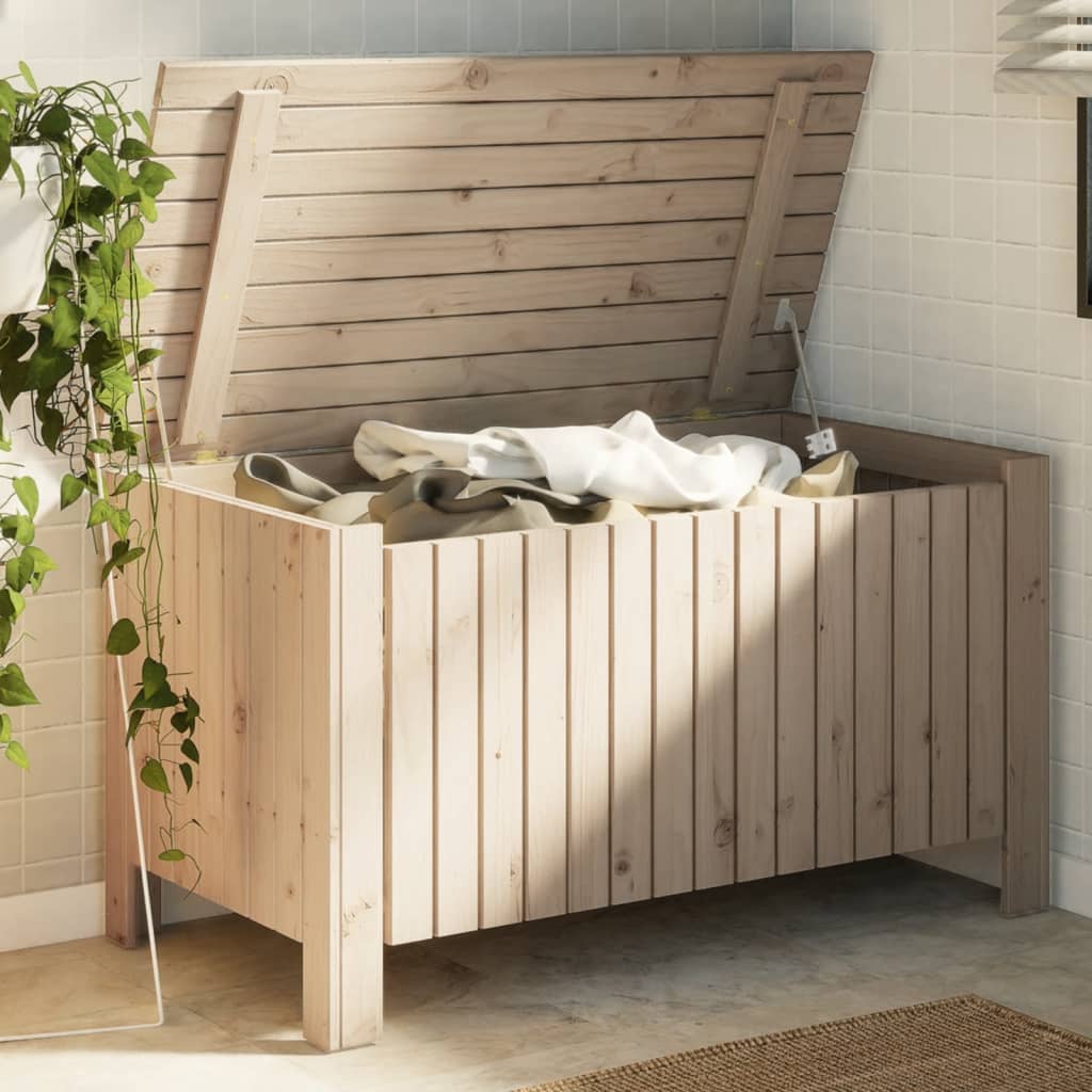 Storage Box With Lid Rana Solid Wood Pine
