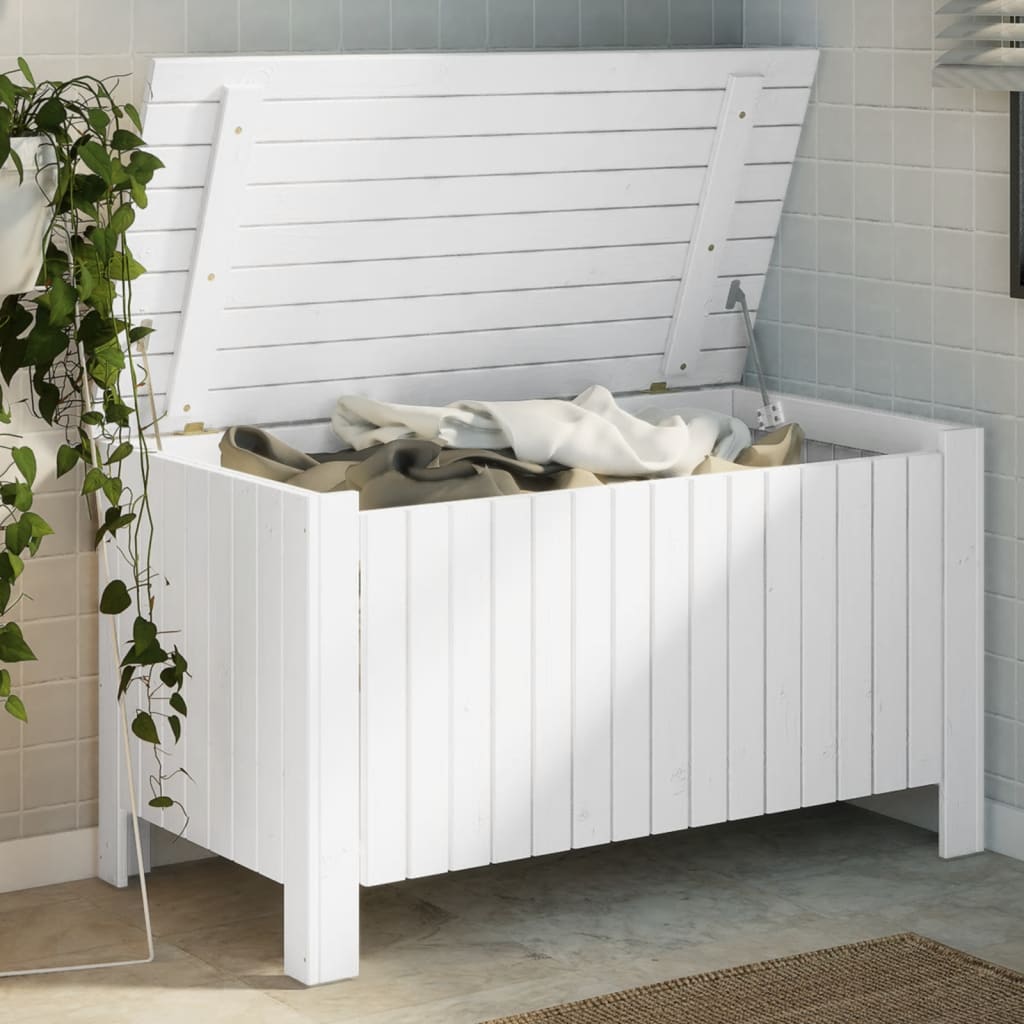 Storage Box With Lid Rana Solid Wood Pine