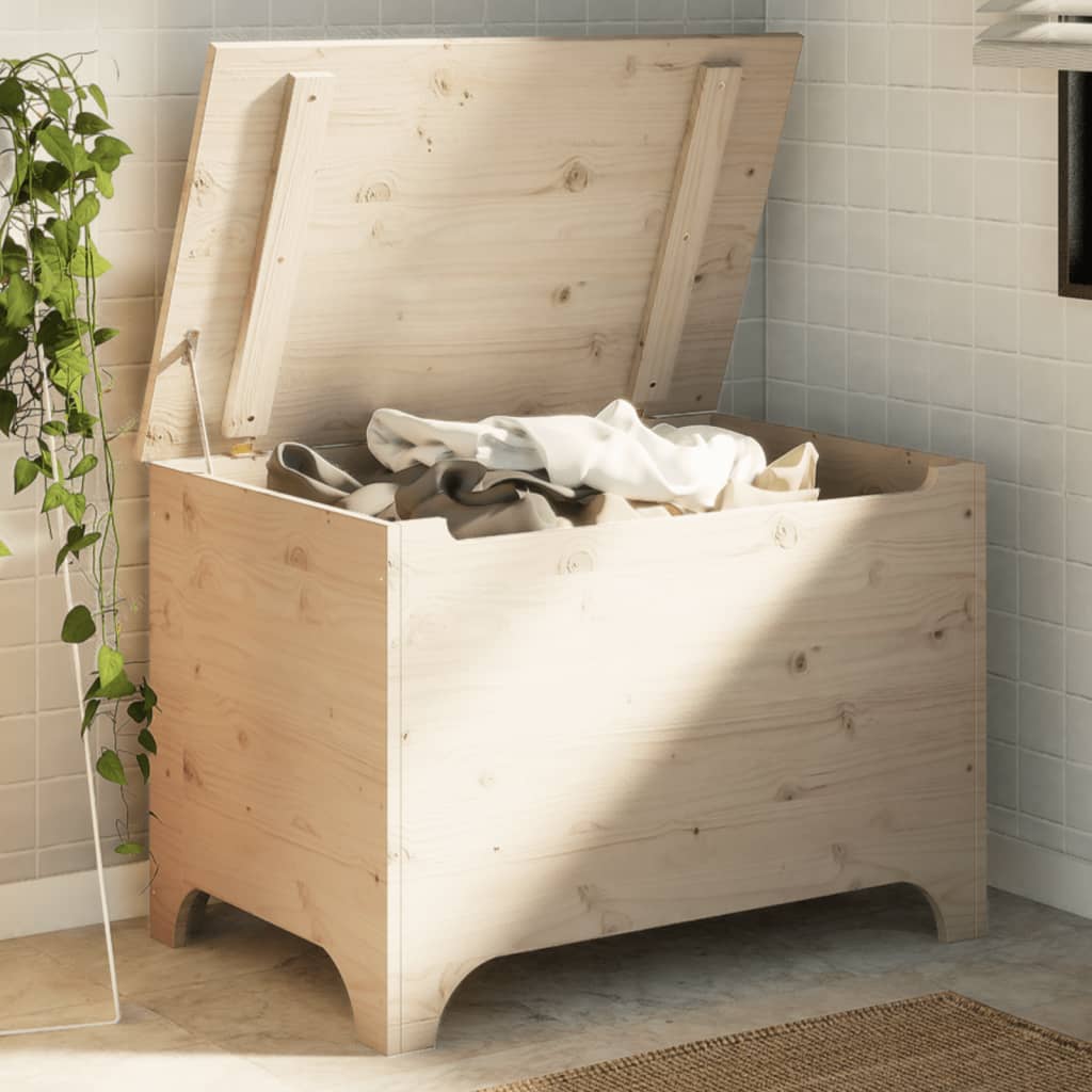 Storage Box With Lid Rana Solid Wood Pine