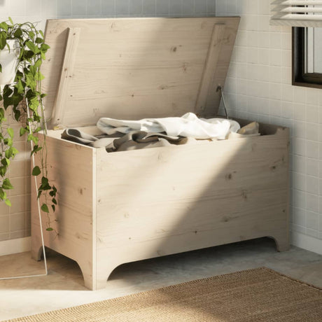 Storage Box With Lid Rana Solid Wood Pine