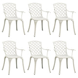 Garden Chairs 6 Pcs Cast Aluminium