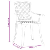 Garden Chairs 6 Pcs Cast Aluminium