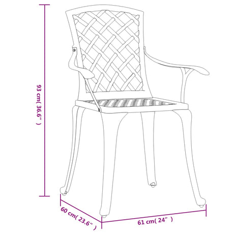 Garden Chairs 6 Pcs Cast Aluminium