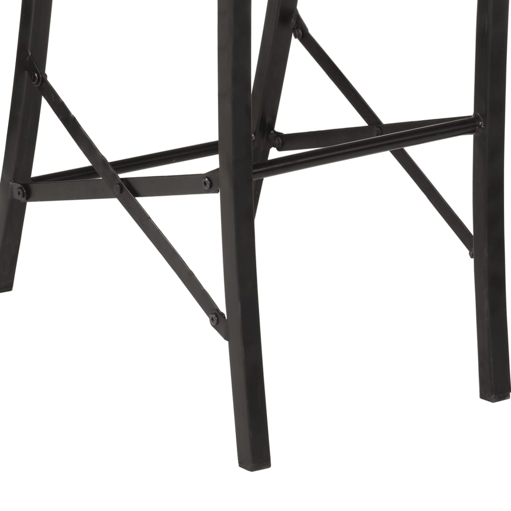 5 Piece Bar Set Solid Rough Wood Mango And Metal