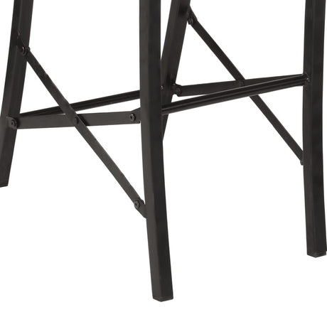 5 Piece Bar Set Solid Rough Wood Mango And Metal