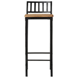 5 Piece Bar Set Solid Rough Wood Mango And Metal