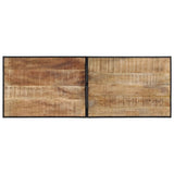 5 Piece Bar Set Solid Rough Wood Mango And Metal