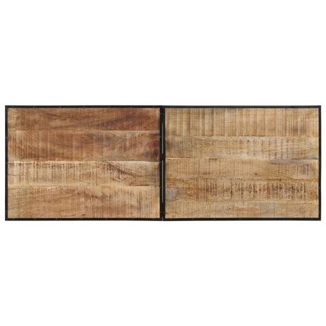 5 Piece Bar Set Solid Rough Wood Mango And Metal