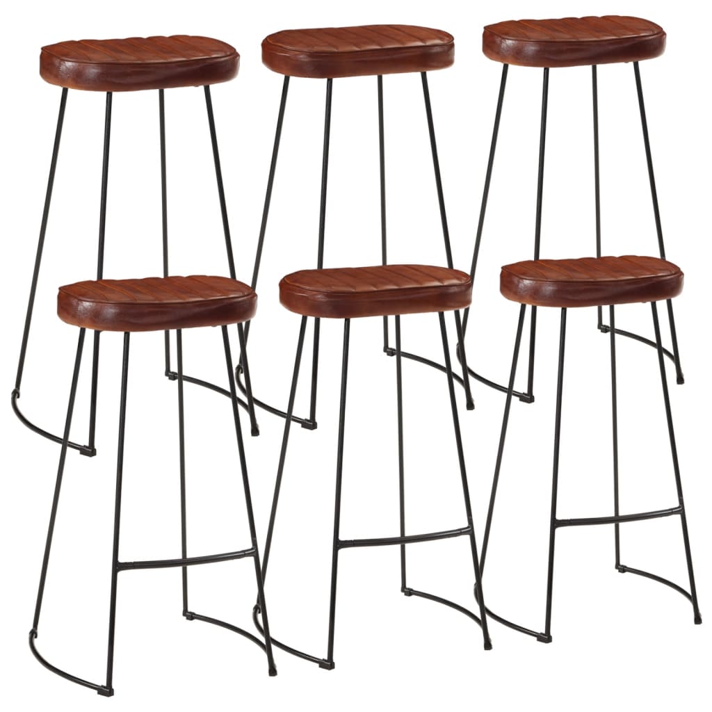 7 Piece Bar Set Solid Rough Wood Mango And Metal