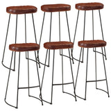 7 Piece Bar Set Solid Rough Wood Mango And Metal