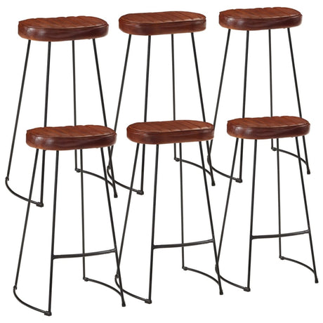 7 Piece Bar Set Solid Rough Wood Mango And Metal