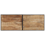 7 Piece Bar Set Solid Rough Wood Mango And Metal
