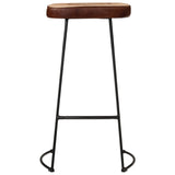 7 Piece Bar Set Solid Rough Wood Mango And Metal
